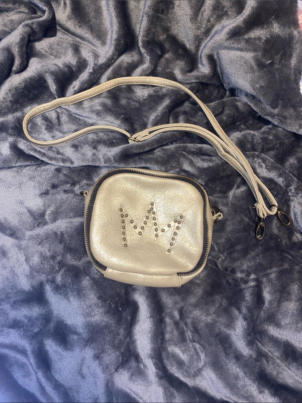 Nicki Minaj Metallic Silver Studded Crown Mini Crossbody
